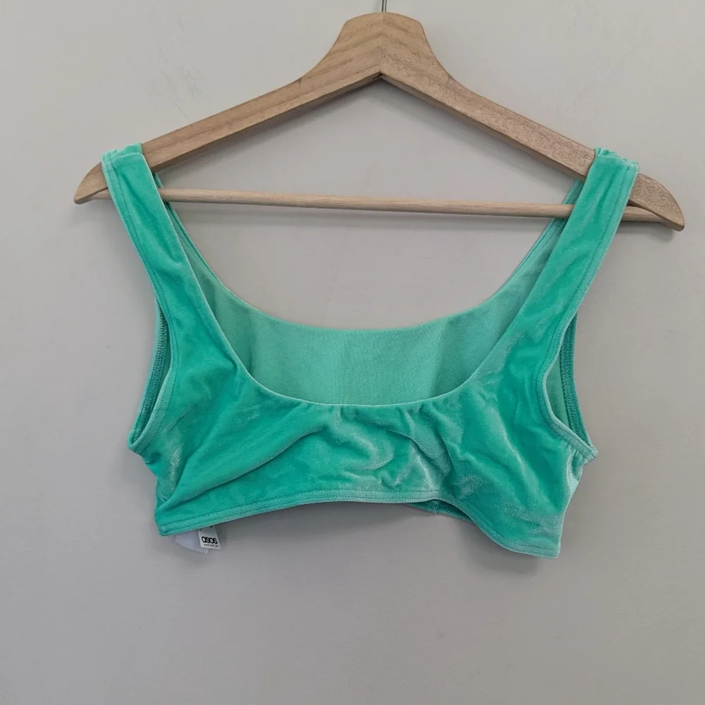 ASOS‎ Mint Green Velvet Bikini Set High Waist